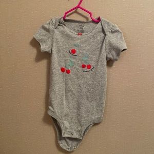 Grey cherry girls onesie